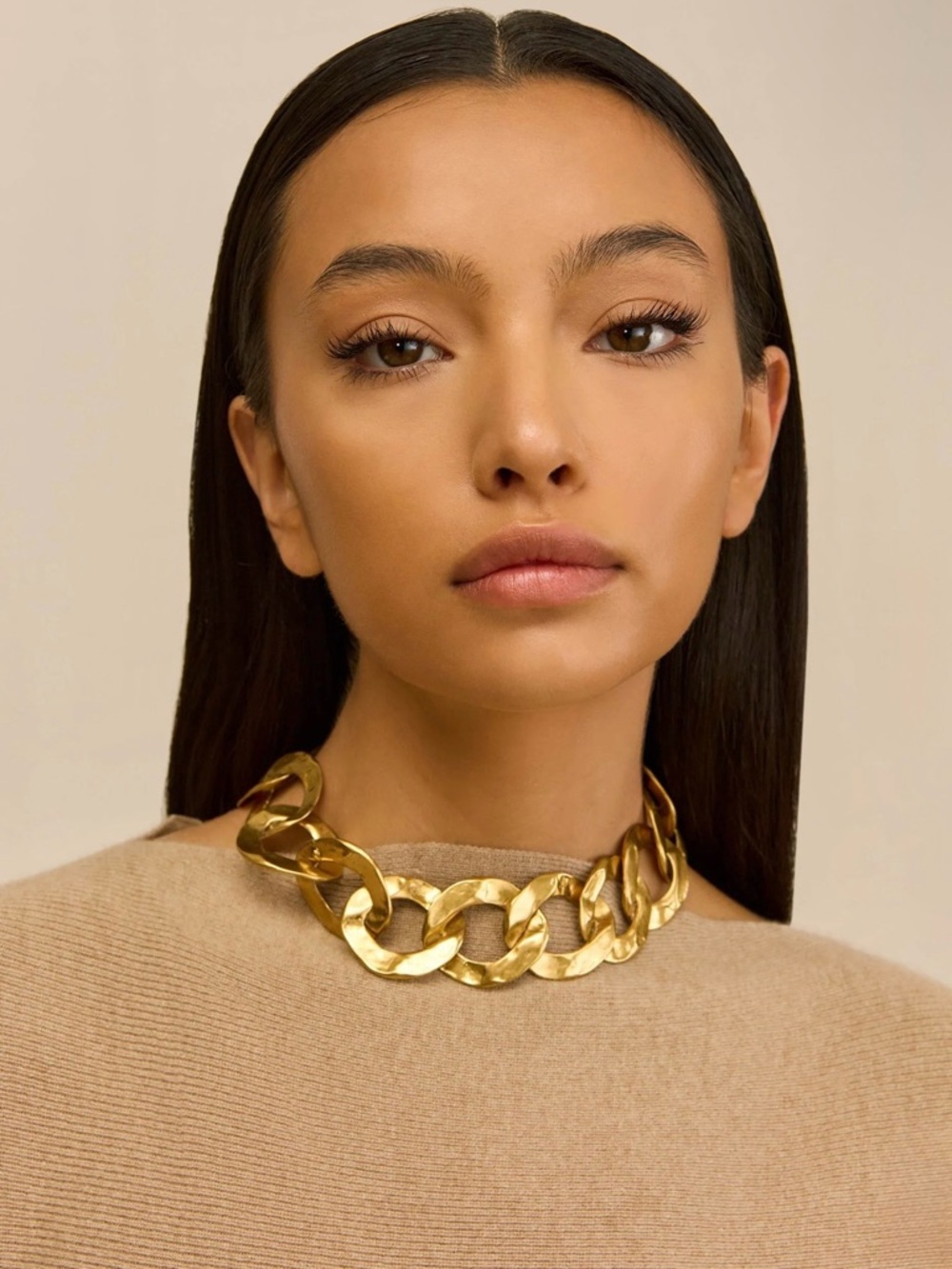 NEW in Box Cult Gaia Dulce Choker Chain Link Hammered Metal Necklace MSRP 298
